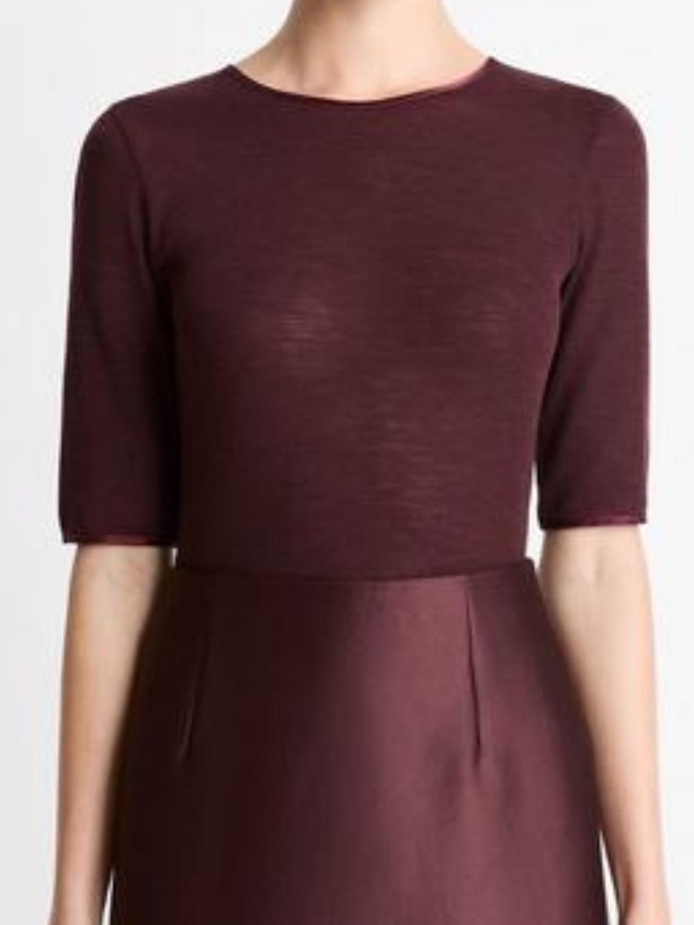 Vince Short Sleeve Crewneck T-Shirt in Deep Burgundy